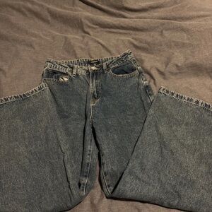 Boohoo Dark Blue Flare Jeans